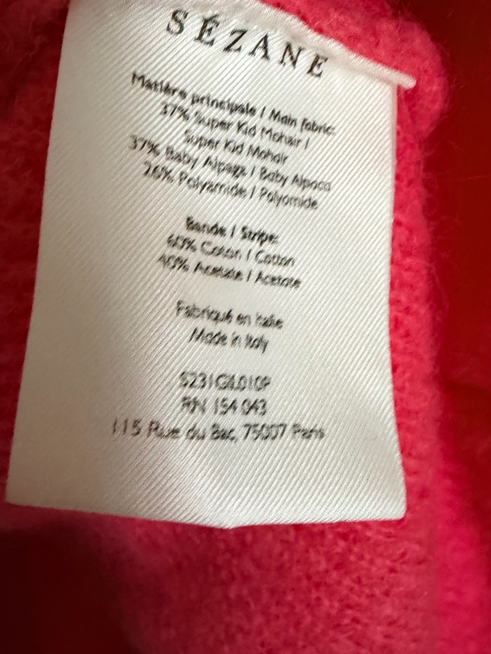 Sezane gaspard cardigan in bright pink - Picture 3 of 8